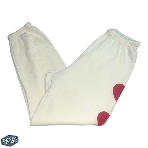 Aviator Nation Heart Stitch Hoodie Sweatpants Set Vintage White Lounge Cali Vibe - Picture 10 of 16